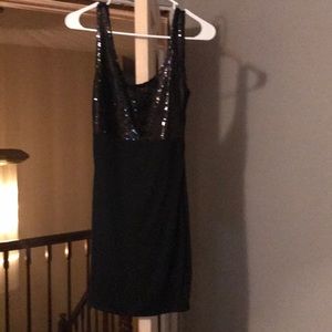 Mini dress black half glitter